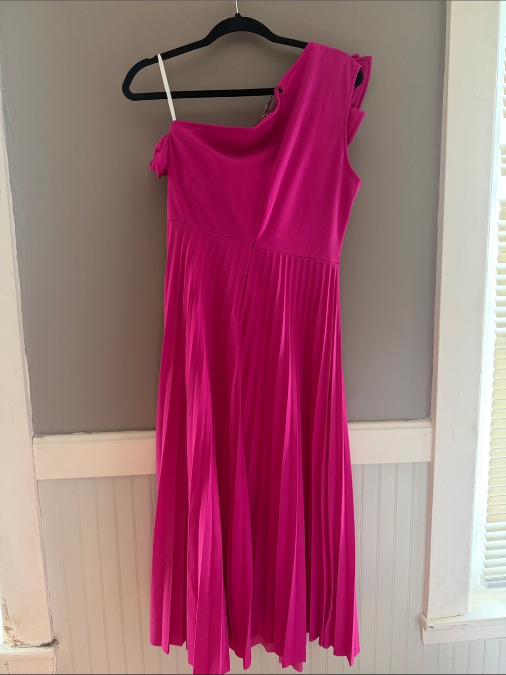 New with tags AOMEI Women's Rose One Shoulder Ruffles Sleeveless Midi Dress - Picture 6 of 8